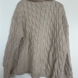 Zara Beige Cable Knit Sweater